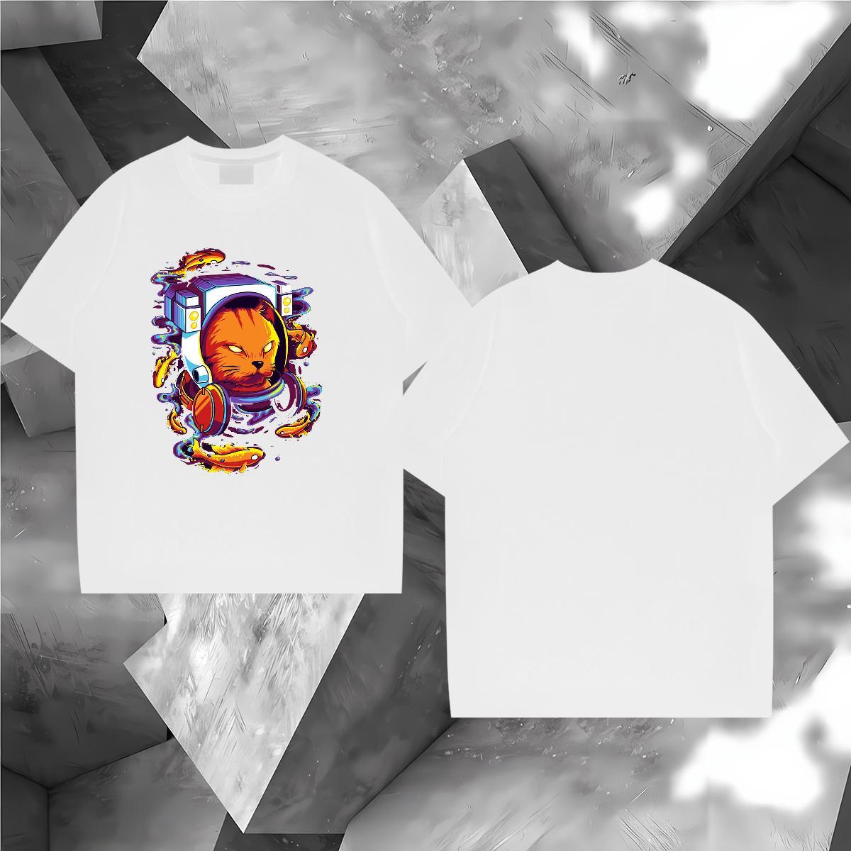 Classic T Shirts Men 230g Pure Cotton cute Sports Casual Tops Breathable Short Sleeve Designer Men Clothes T-Shirt Anime Print