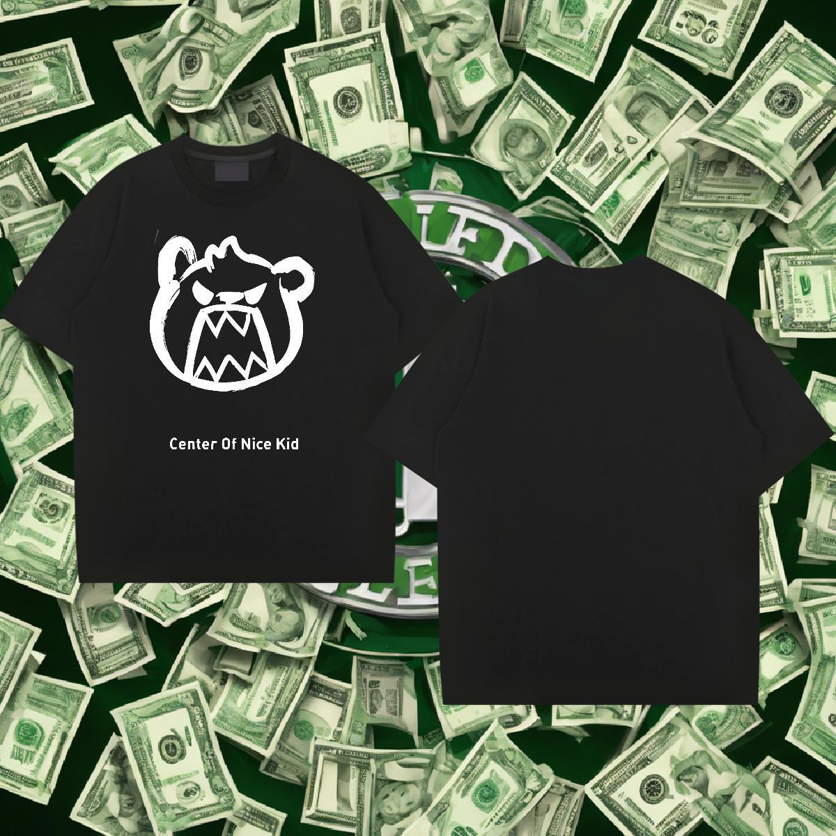 Unisex Men Tops Tees 230g 100% Cotton Sport bear Anime Print Breathable Soft Classic T Shirts Men Tops Shirt