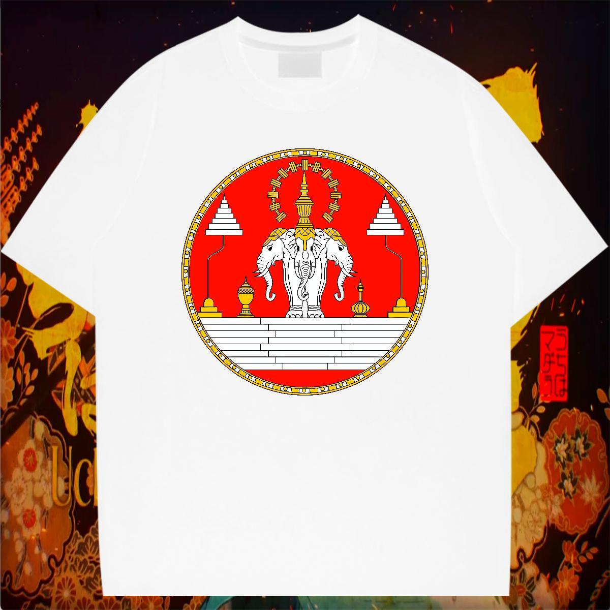 T-Shirts 230g Cotton elephant Daily Wear Breathable Short Sleeve Cartoon Printing L-4XL Men Tees 2024 New TOP Quality Tops Shirt