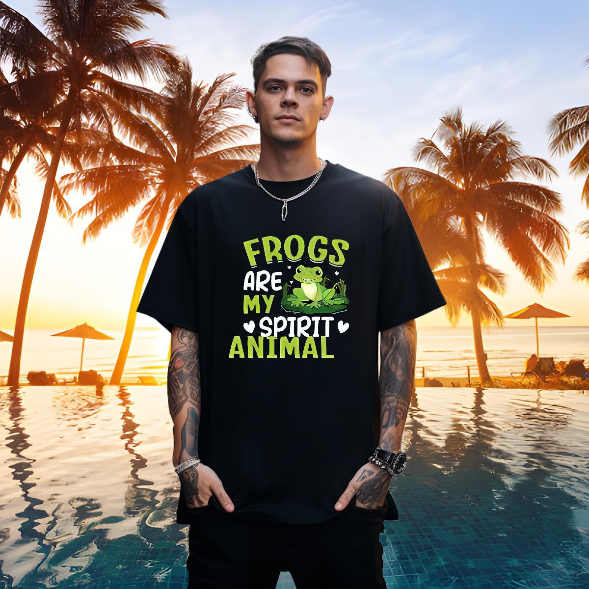 Classic Men Tshirts 100% Cotton 230g Frog T Shirts Men Summer Casual Short Sleeve O-Neck Custom Printed Casual New Tops Shirt