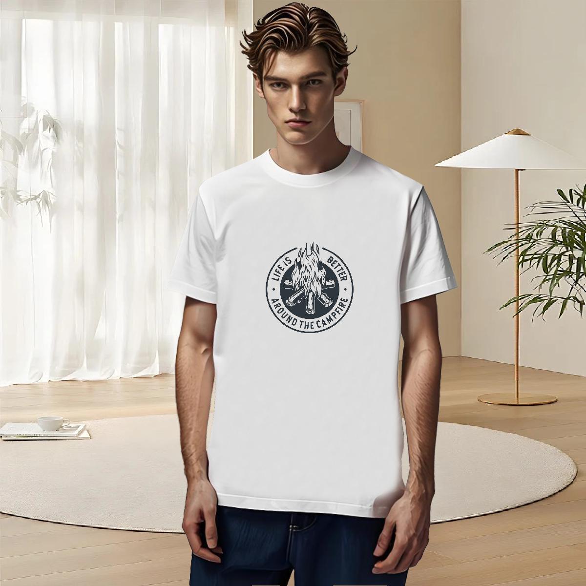 Loose Men Tees 230g Cotton Hip Hop letter Custom Print Plus Size Breathable Soft 2024 Summer T-Shirts for Men Tees Shirts