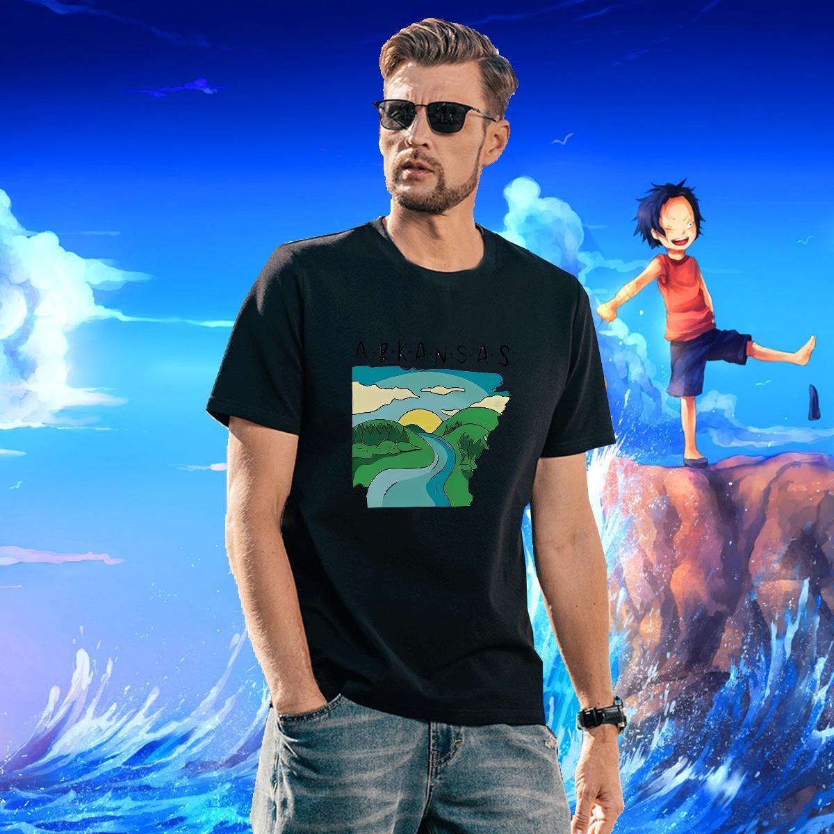 Popular Men Clothes T-Shirt 100% Cotton 230g Street wear Hip Hop river Custom Print Oversized Breathable Fashion Casual T Shirts Men Tees