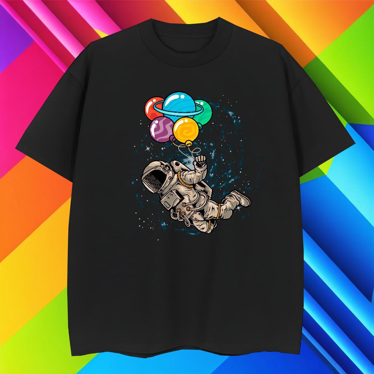 T Shirt For Man 230g Cotton spaceman Anime Printing Street Crew Neck Customized Men Tshirts DIY Comfortable Tee Shirt