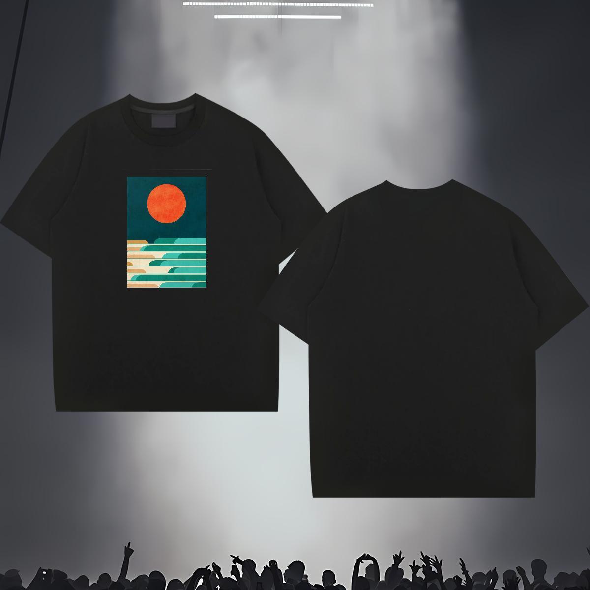 T Shirt For Man 230g Cotton painting Hip Hop Breathable Short Sleeve White Plus Size Tshirts 2024 New Soft Tops