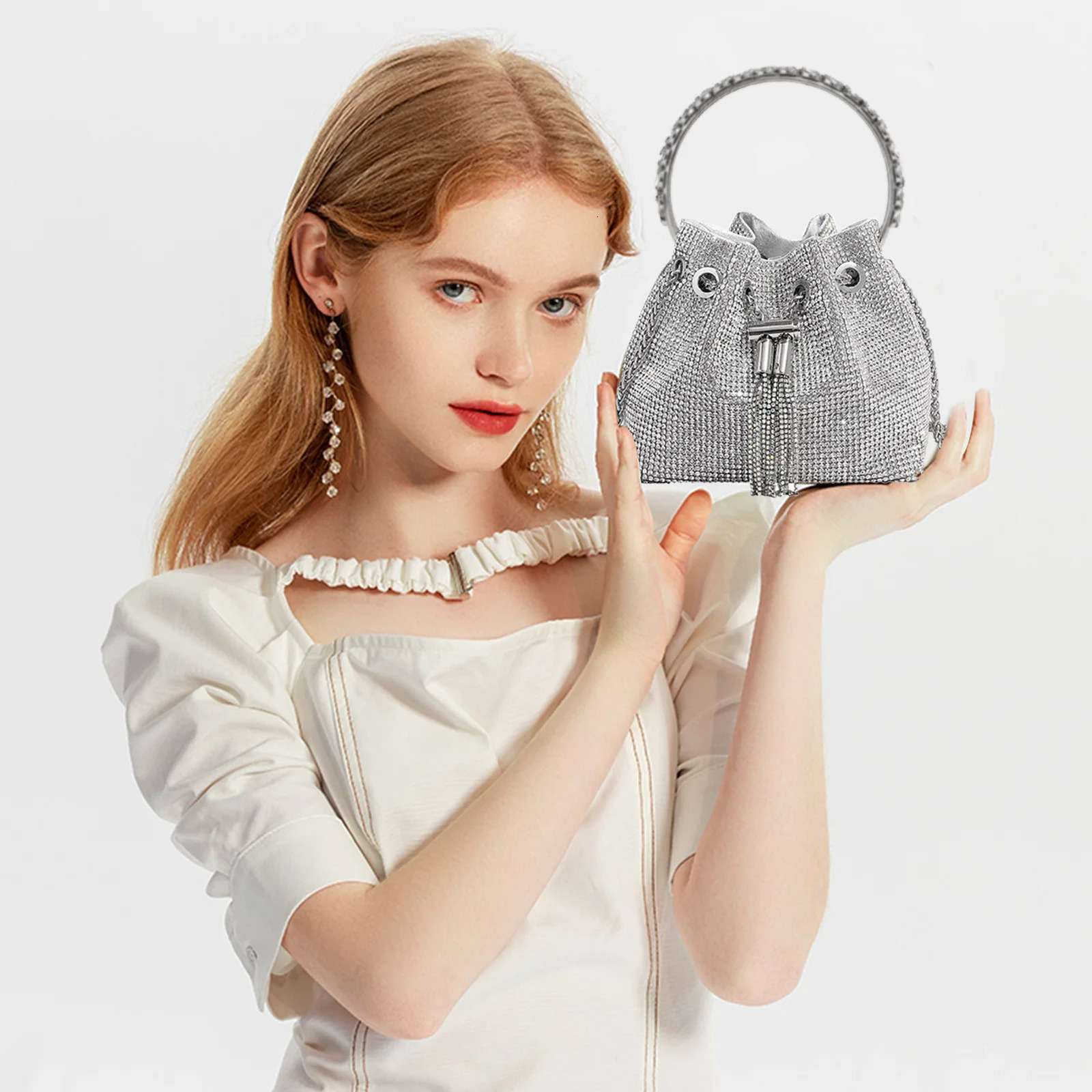 Sparkling crystal wallet suitable for women sparkling clutch handbag cross body bag evening wedding parties and dances 240806