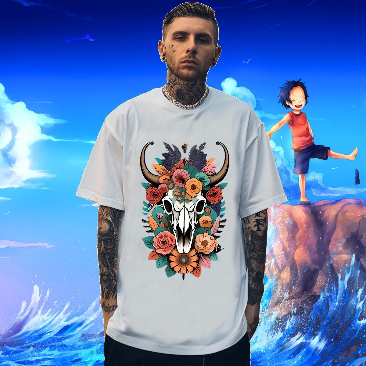 T shirt 230g Pure Cotton sheep Street wear Hip Hop Breathable Soft Custom Print Plus Size Tshirts DIY Comfortable Tee Shirt