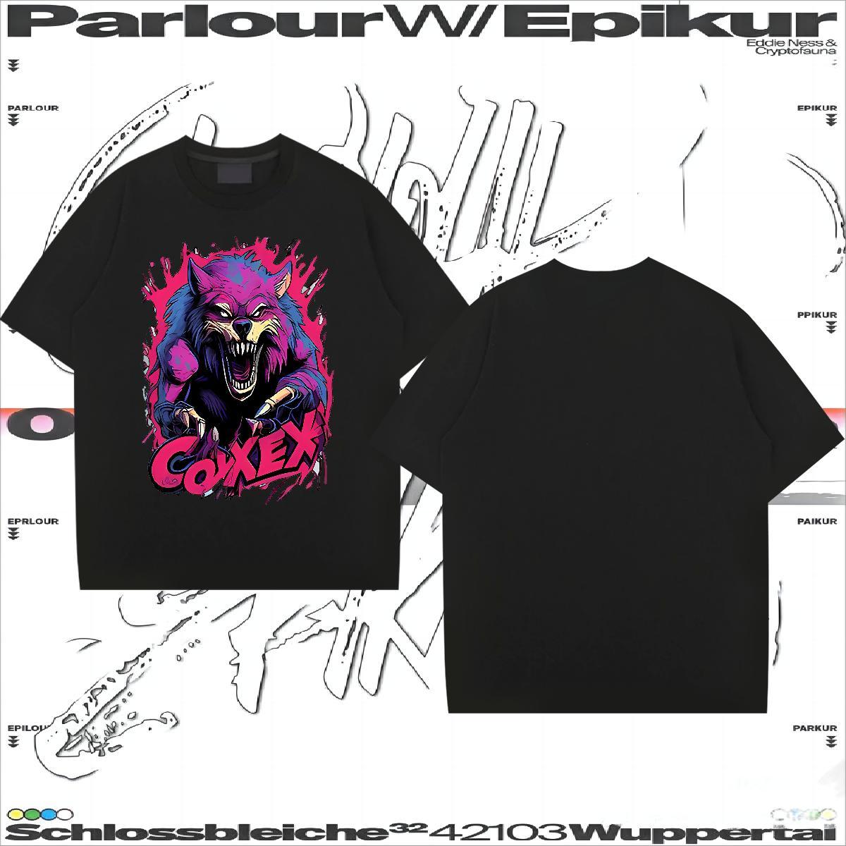 Factory Direct T Shirts Men 100% Cotton 230g wolf Street Wear Crew Neck Breathable Soft Men Tshirts Custom Printed