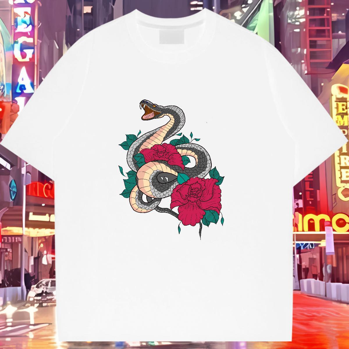 Designer Nice T Shirts Women Comfortable Lady T shirt DIY Anime snake Casual Sport 230g 100% Cotton TOP Quality Tees Shirts