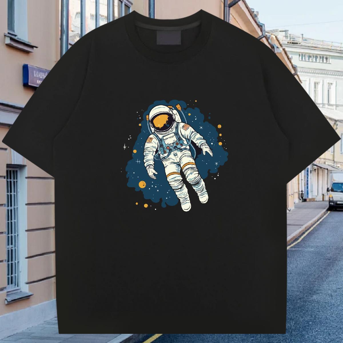 Mens T Shirts 100% Cotton 230g universe Hip Hop Breathable Crew Neck Custom Printed Men Clothes T-Shirt DIY Customized Wholesale Top Tees