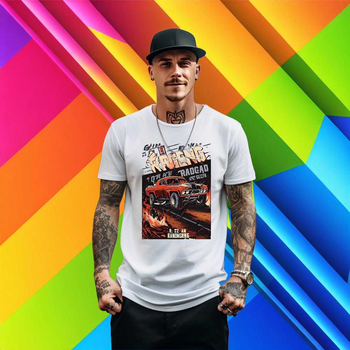 Wholesale Men Tshirts 230g Cotton Summer Casual car Floral Print Breathable Crew Neck Custom T Shirt For Man Wear