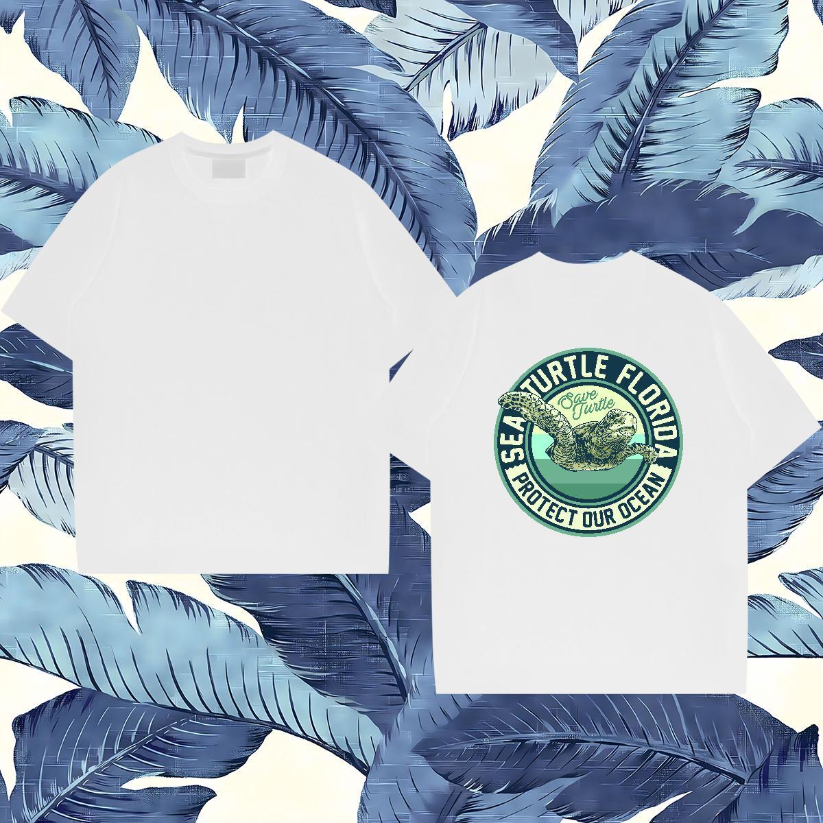 2024 New T Shirt For Man 230g Cotton tortoise Daily Outfit Tops Tees Breathable Short Sleeve Loose Fit Couples T Shirts Oversized 3XL 4XL