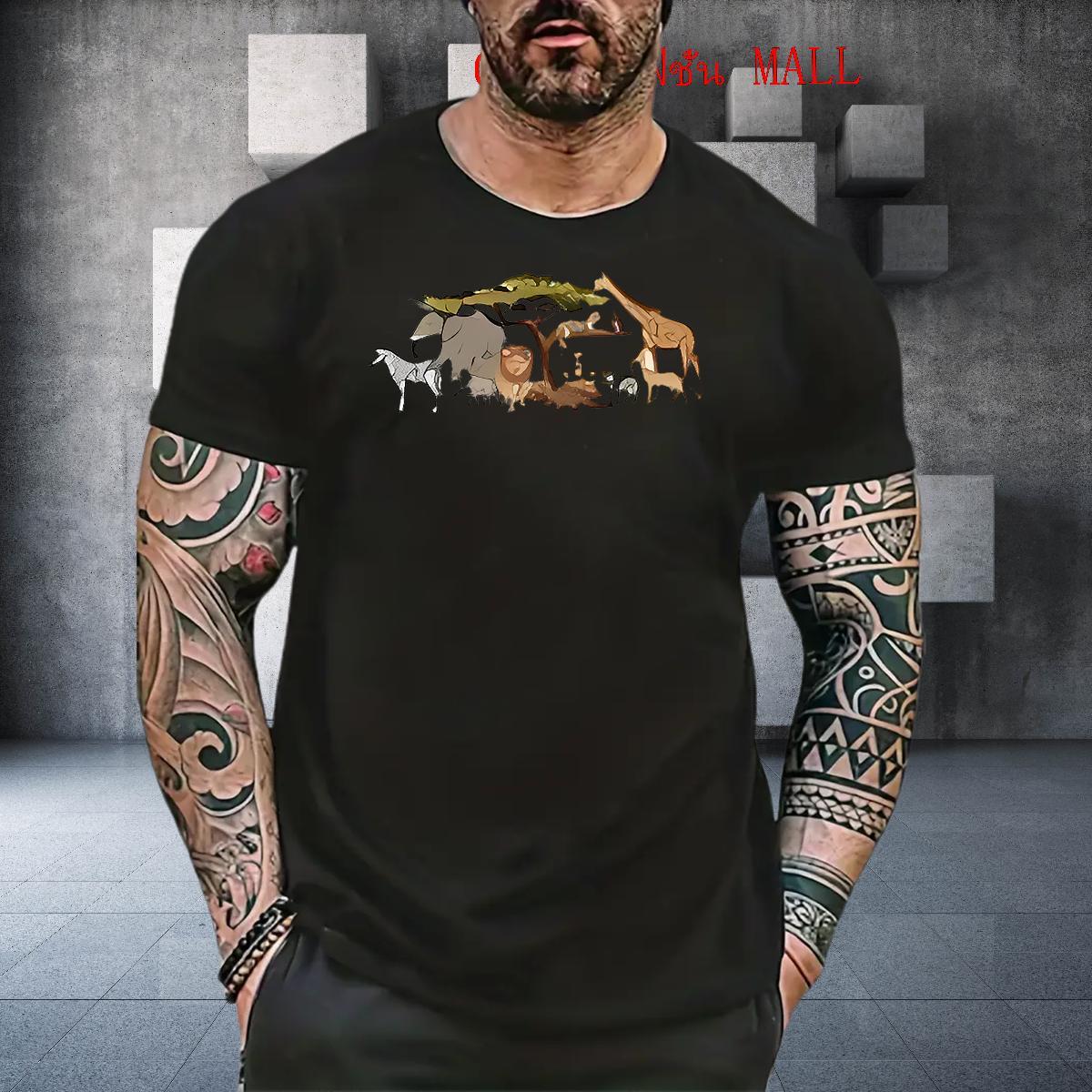 New Designer Man T Shirts 230g 100% Cotton horse Anime Printing Street Tee Shirt Pure Cotton Comfortable Men Tees Custom Print Plus Size