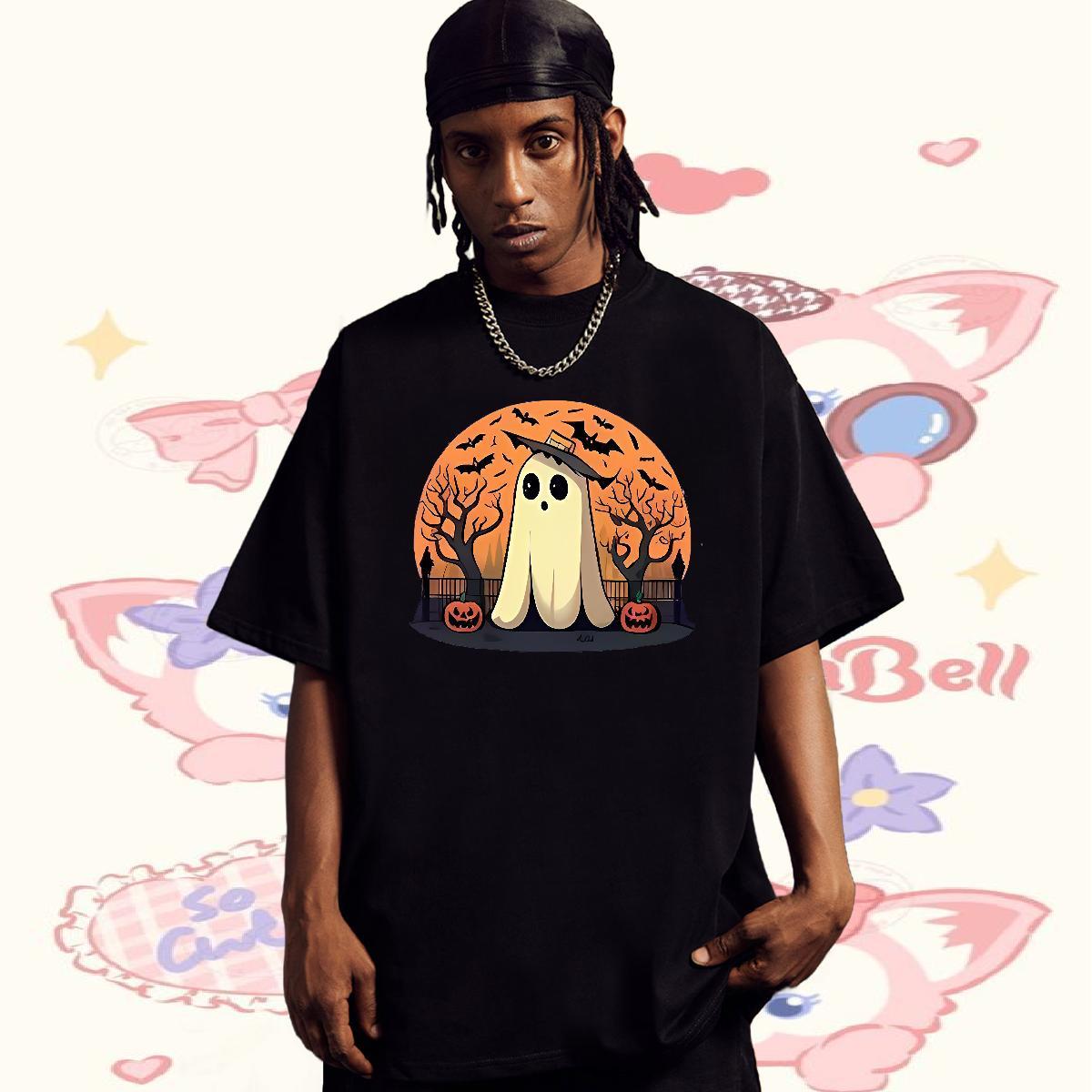 Designer T-Shirts for Men 230g Pure Cotton halloween Anime Printing Street Polos Breathable Short Sleeve Popular Tshirt for Man Woman DIY Anime