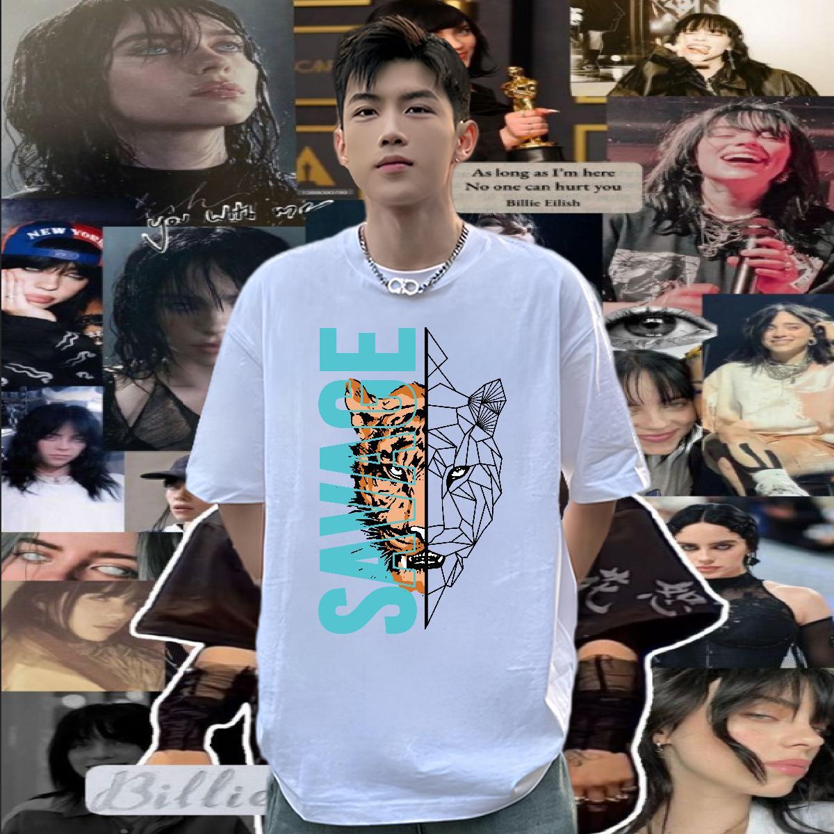 Stylist T-Shirts for Men 230g 100% Cotton tiger Casual Tee Shirt Crew Neck Breathable Brand Men Clothes T-Shirt Custom Big Size