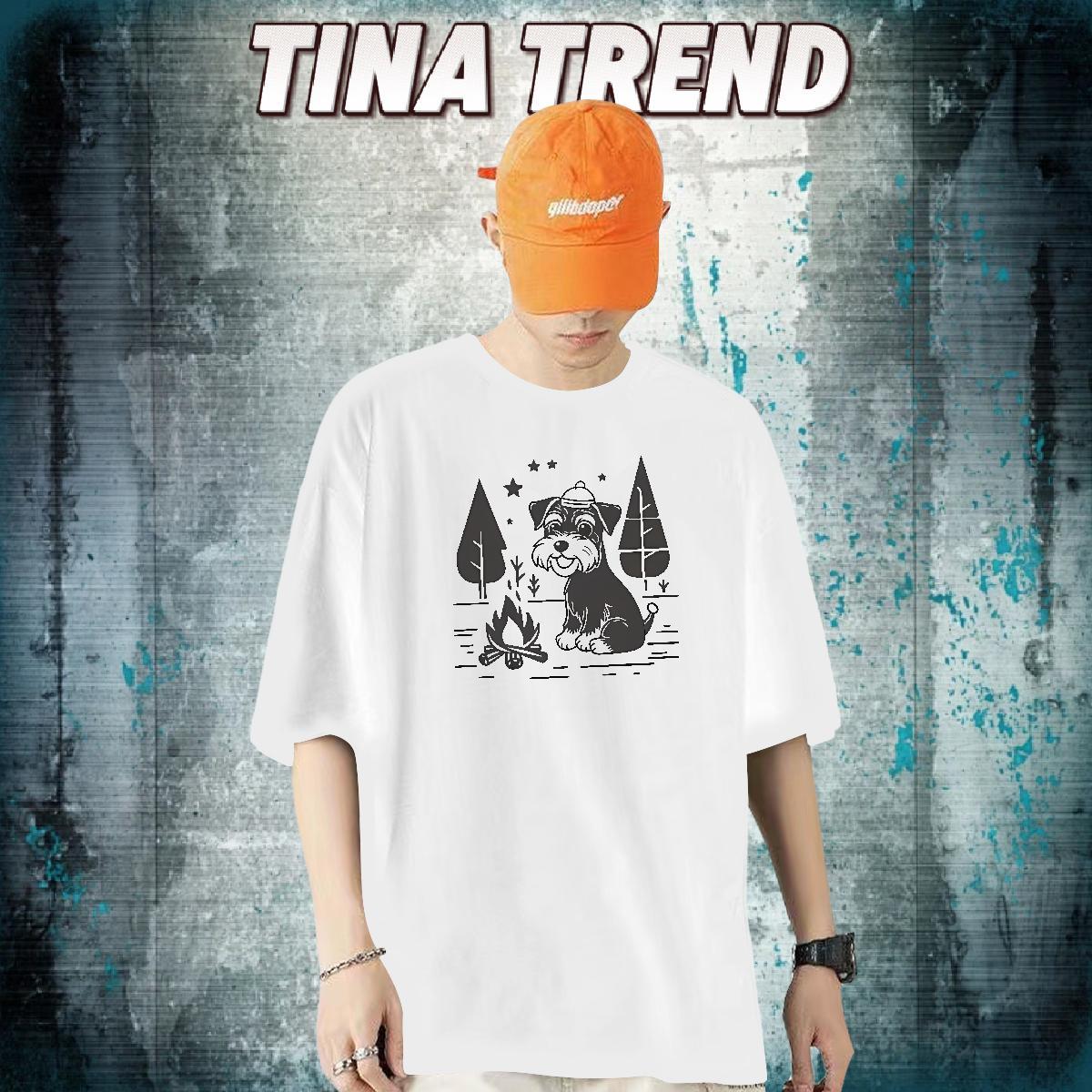 New Designer T Shirt For Man 230g Cotton dog Outdoor Tees Shirts Short Sleeve Soft Brand Tshirt for Man Woman Custom Printing