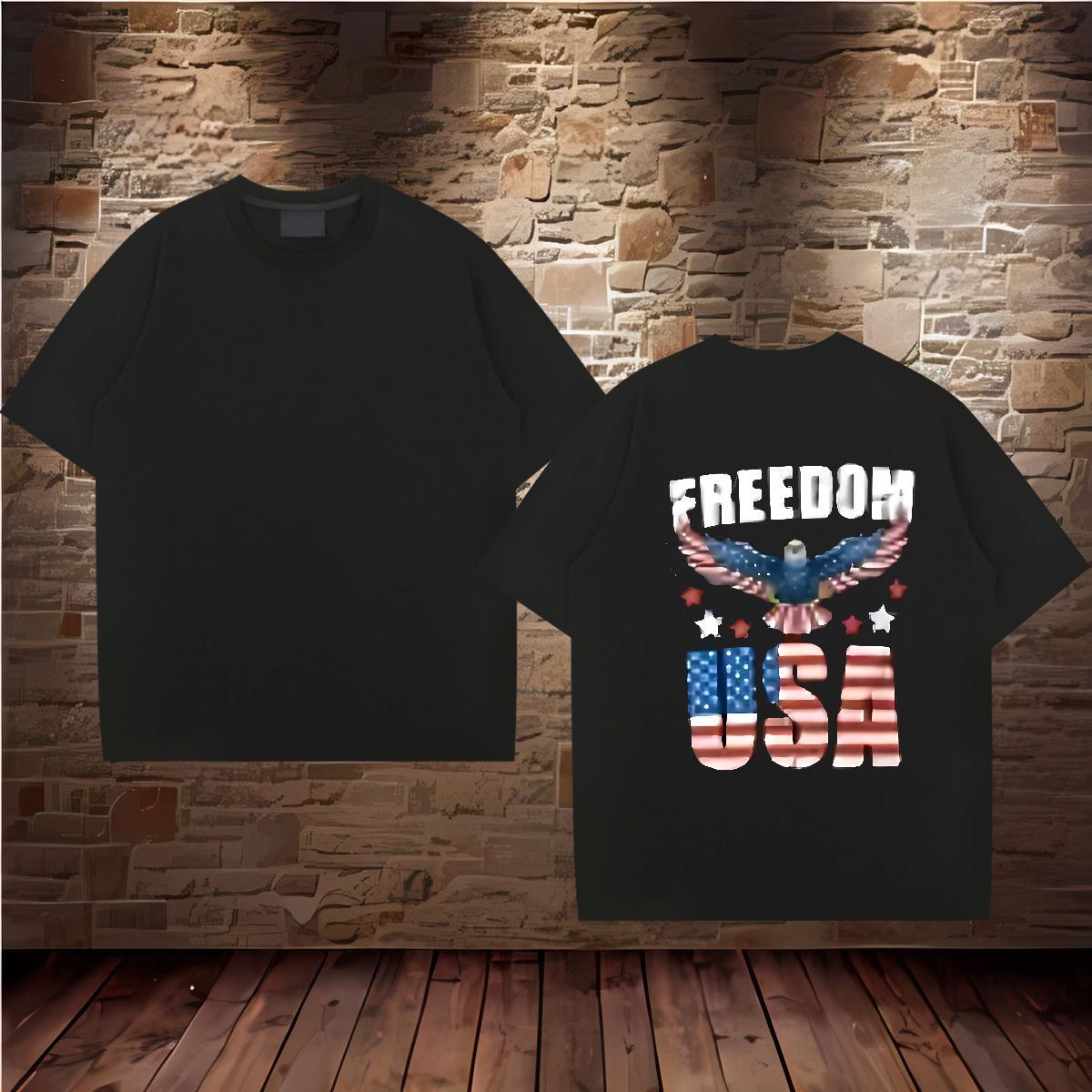DIY Customized Men T Shirts 230g 100% Cotton USA Street Tops Shirt Breathable Short Sleeve High Quality Mens Tshirts Cartoon Print