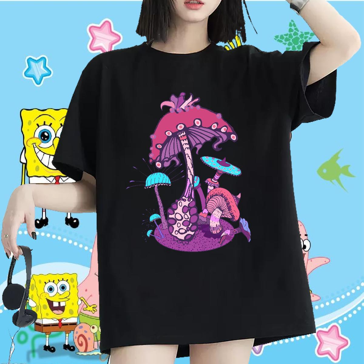 Soft T-Shirts Crew Neck Breathable Tshirt for Man Woman DIY Anime Printed mushroom Street Casual 230g 100% Cotton Fashion Casual Top Shirts