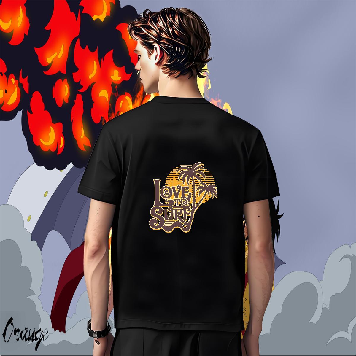 Wholesale Couples T Shirts 100% Cotton 230g High Street Hip Hop beach Customized Breathable Crew Neck Designer T-Shirts for Men Clothes