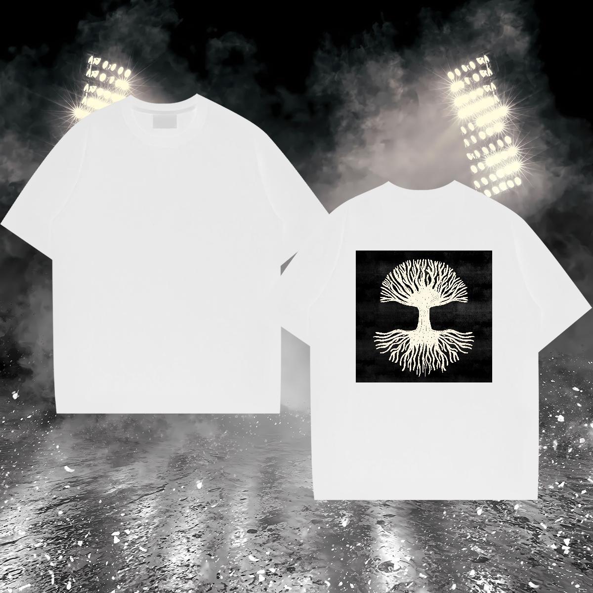 Wholesale T Shirt For Man 230g Pure Cotton tree Casual Daily Wear Tops Tees Breathable Short Sleeve Cool Design Tshirts Custom Printed