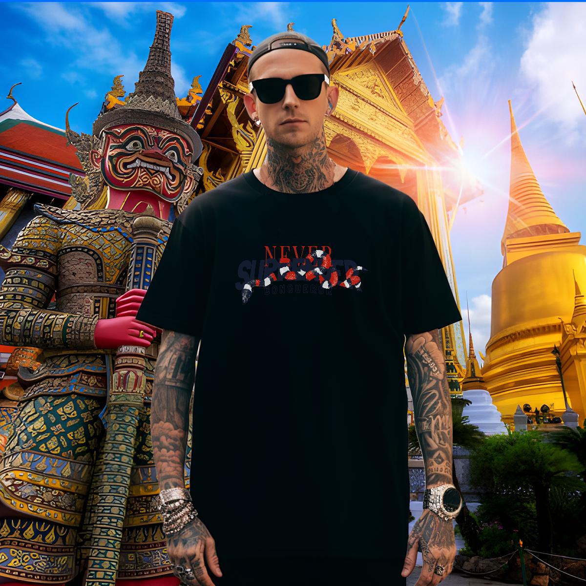 TOP Quality Tshirt for Man Woman 230g 100% Cotton snake Mens T Shirts Daily Outfit Crew Neck DIY Logo Oversized Customized Clothings