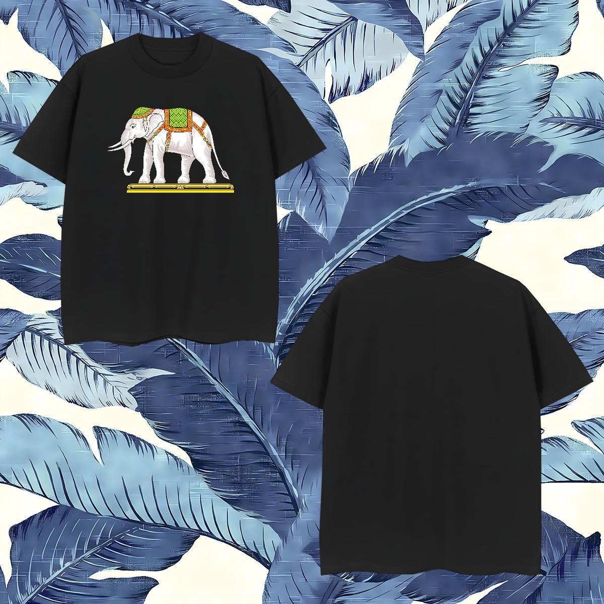 Designer Men T Shirts 230g 100% Cotton elephant Beach Clothes Crew Neck Cool Mens Tshirts Asian Size