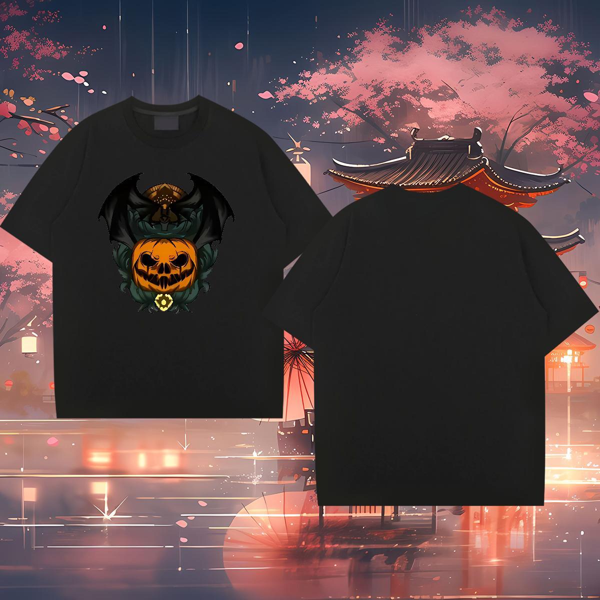 2024 New Man T Shirts 230g Cotton halloween Hip Hop Street Wear Crew Neck Cool Design Mens Tshirts DIY Logo Oversized