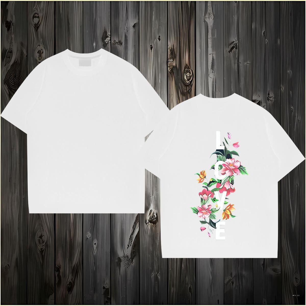 Free Shipping Mens T Shirts 230g Cotton flower Street Casual Clothings Breathable Short Sleeve Wholesale Men Clothes T-Shirt Custom Printed