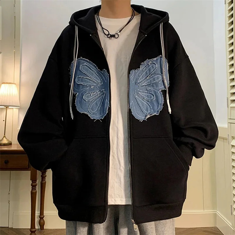 Lamuusaa Grunge y2k Hoodie Women Zip Up Long Sleeve Hooded Sweatshirt Jacket with Pockets Fairycore Clothes 240806