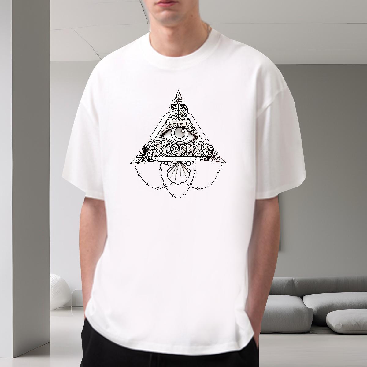 Brand T Shirt For Man eye of the devil Tees Shirts 100% Cotton 230g Summer Casual Cool Custom Cartoon O-Neck Short Sleeve Men Tops Tees