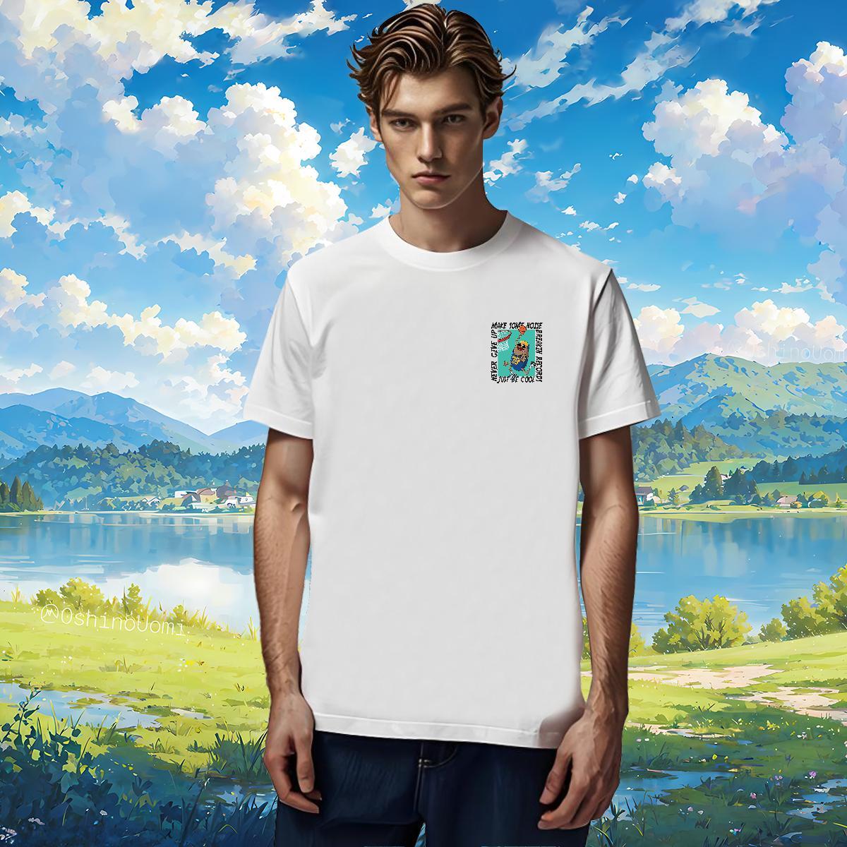 T Shirt For Man 230g 100% Cotton USA Daily Outfit Breathable Crew Neck Anime Men Clothes T-Shirt Classic Casual Unisex Top Tees