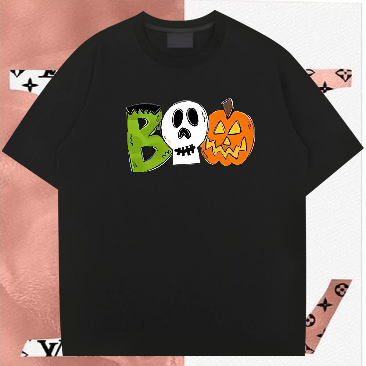 Factory Direct T Shirts Men 230g Pure Cotton halloween Outdoor Tops Tees Round Neck Short Sleeve Loose Men Tees Custom Printed