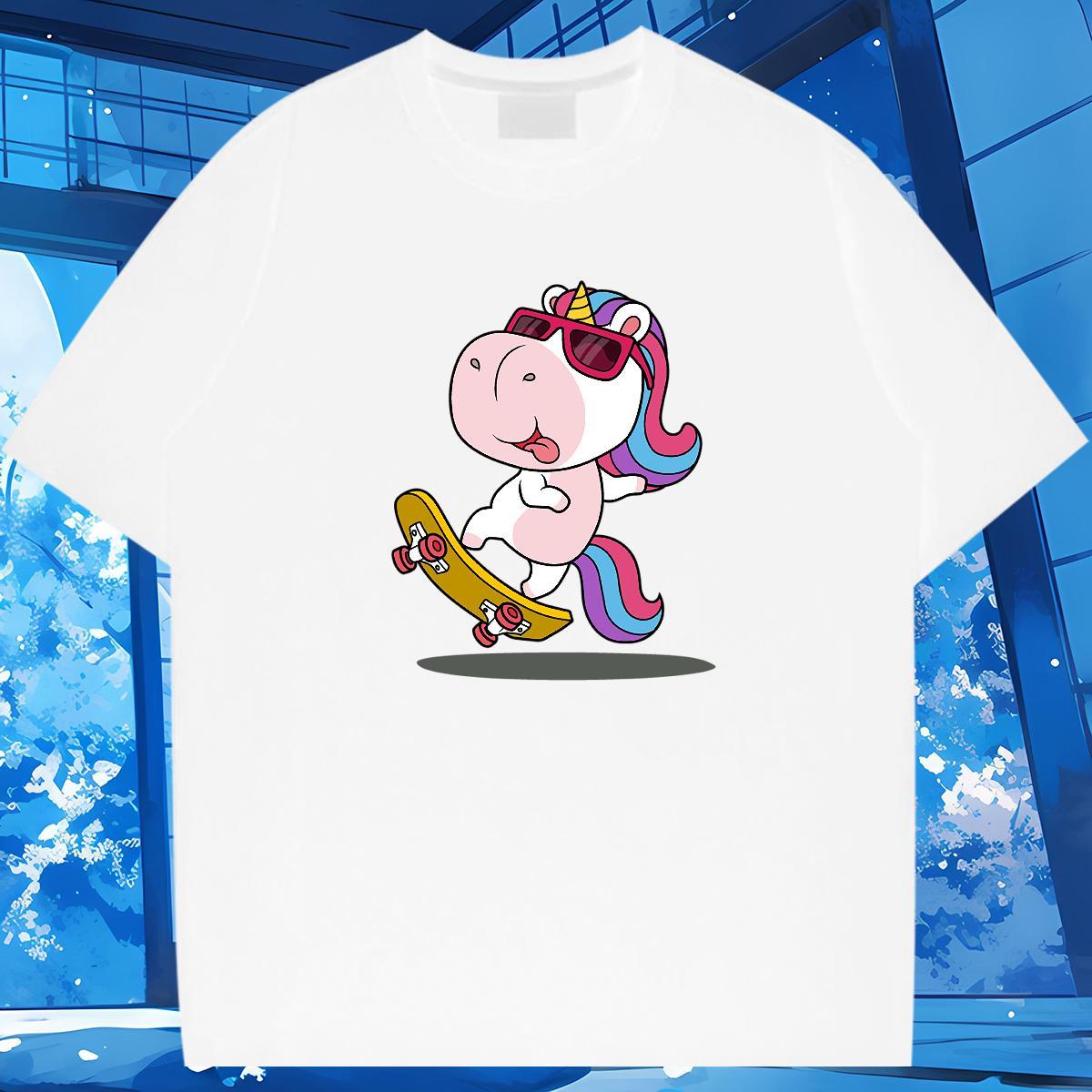 Mens T Shirts 230g Cotton Beach O-Neck Short Sleeve Cartoon Printing L-4XL Men Clothes T-Shirt New Designer Soft Tees