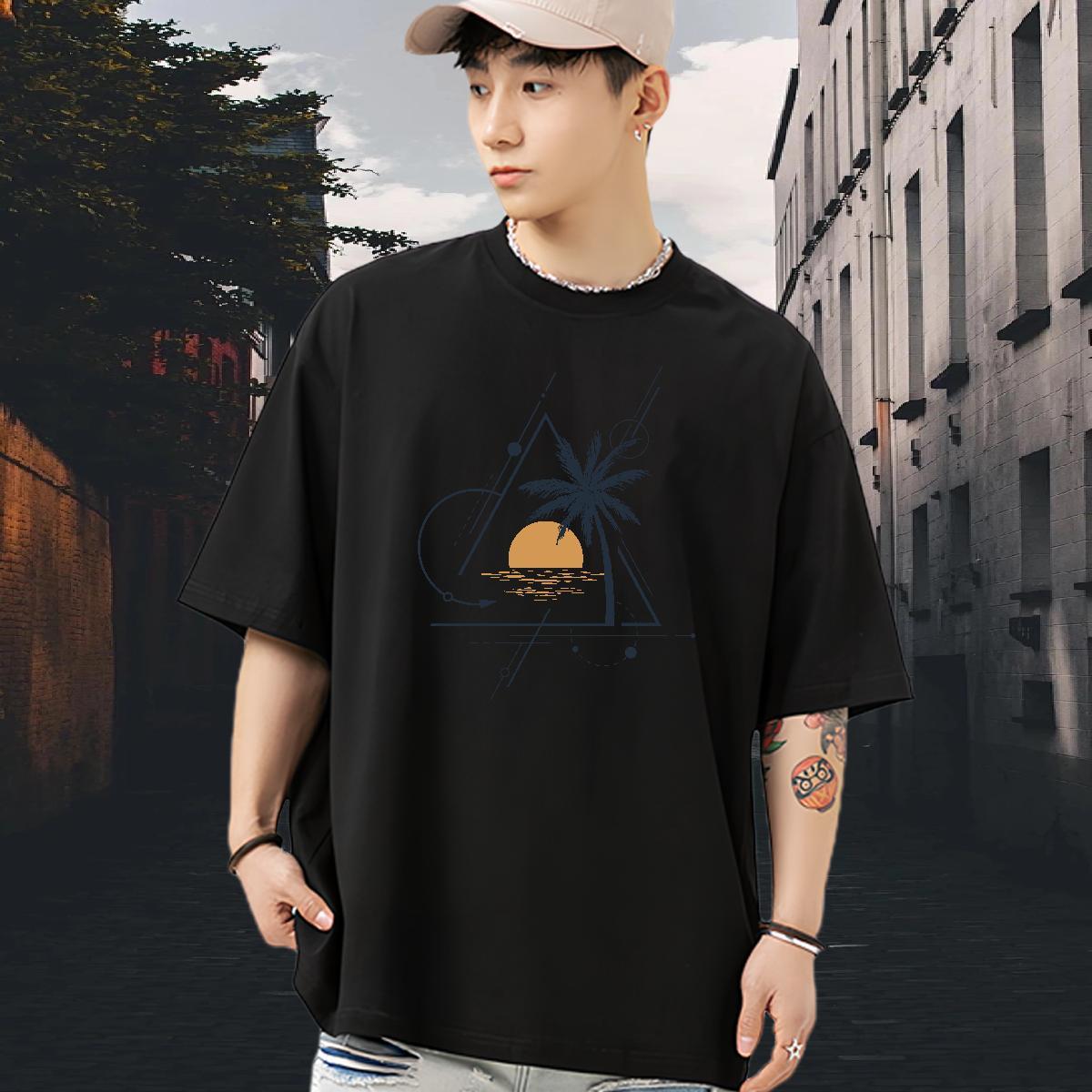 Free Shipping T shirt 230g Cotton tree Summer Casual Top Tees Crew Neck Breathable Classic Tshirts Custom Cartoon