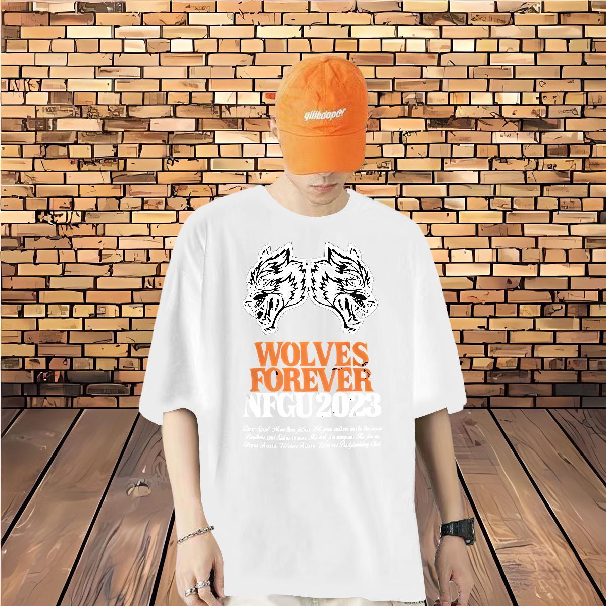 Factory Direct Man T Shirts 230g Pure Cotton wolf Casual Daily Wear Clothes Breathable Short Sleeve Classic Tshirts DIY Logo Oversized