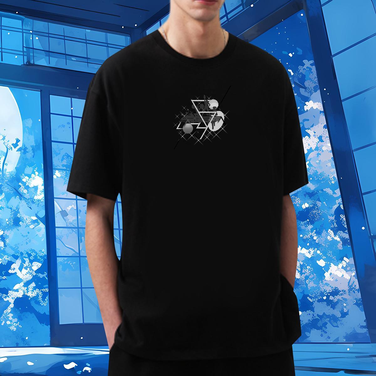 T shirt 230g 100% Cotton painting Daily Outfit Breathable Short Sleeve Floral Print Men Tops Tees DIY Customized Classic Tee Shirt