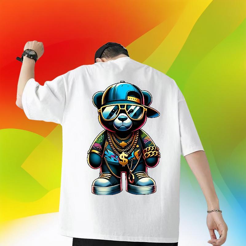 Fashion Design Mens T Shirts 100% Cotton 230g bear Street Wear Top Tees Breathable Short Sleeve Unisex Tshirts Customized