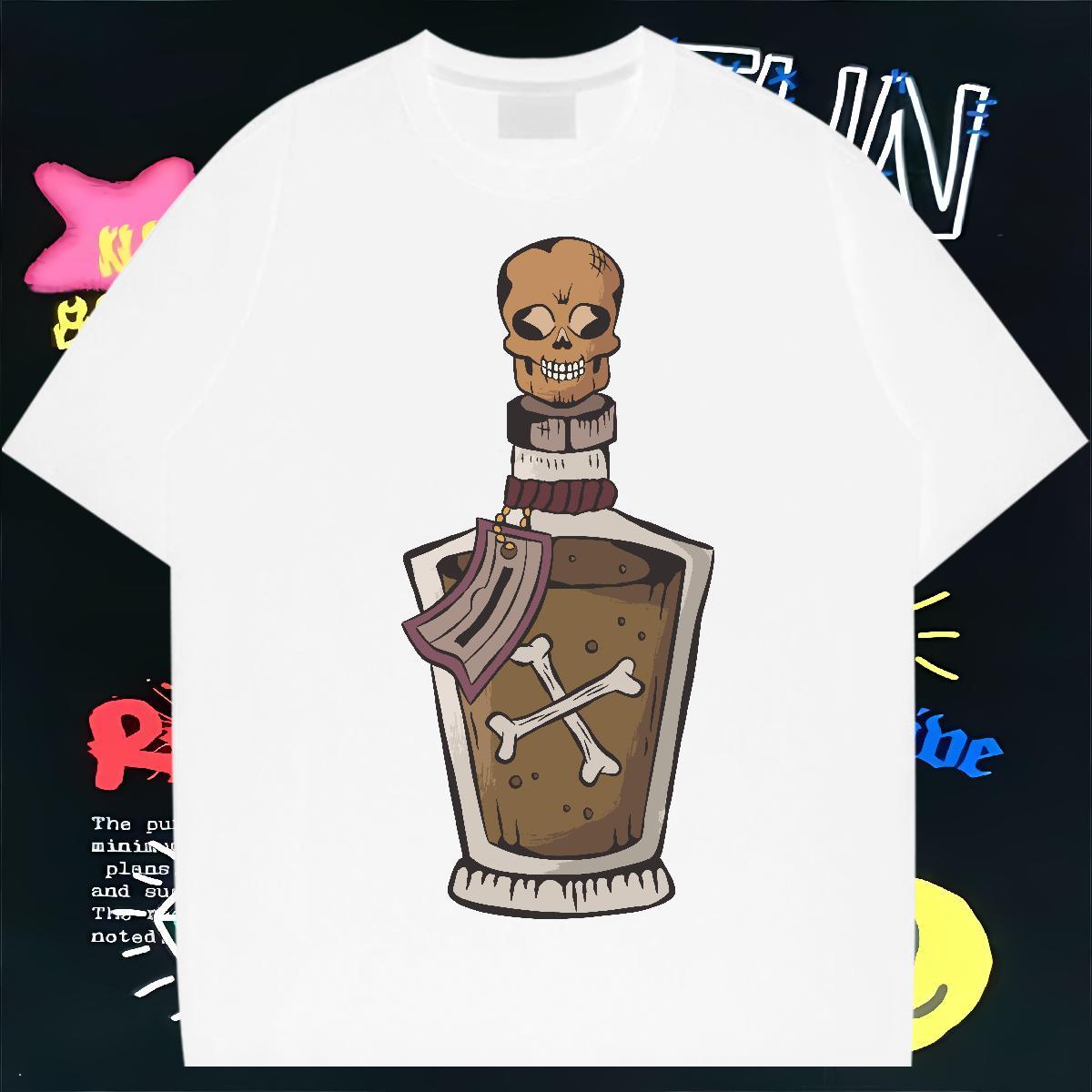 Fashion New Mens T Shirts 230g Cotton bottle Daily Outfit Clothings Breathable Short Sleeve Free Shipping Couples T Shirts DIY