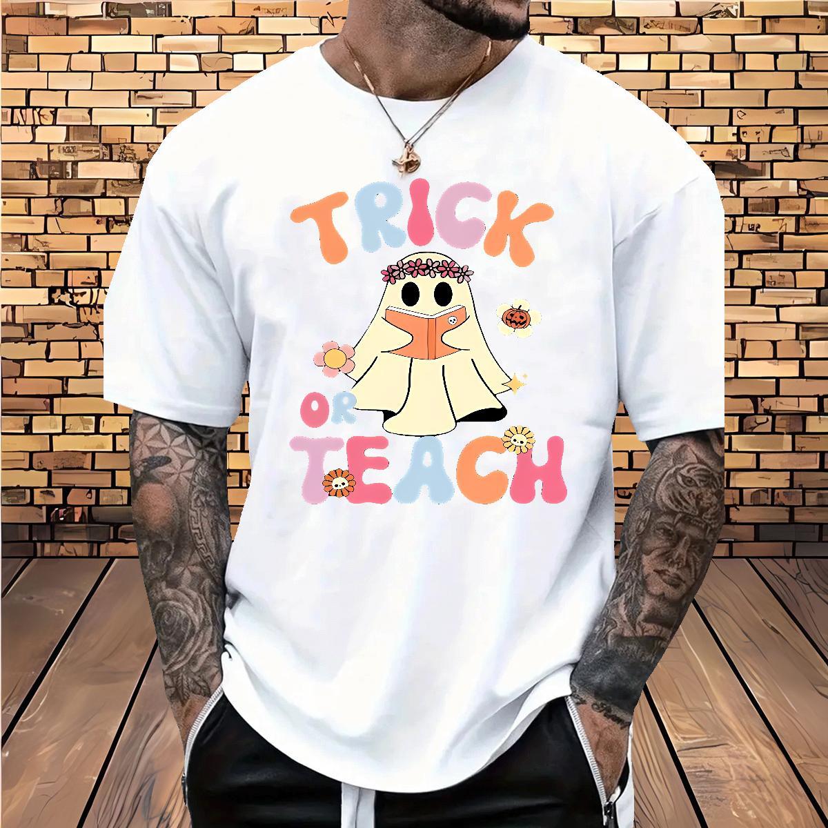 New Arrival Men T Shirts 100% Cotton 230g halloween Sports Casual Clothings Round Neck Short Sleeve High Quality Couples T Shirts Oversized 4XL