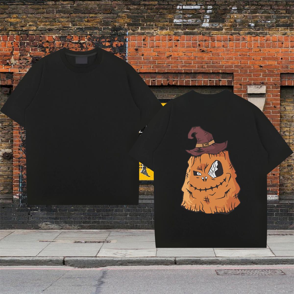 Classic Casual T shirt 100% Cotton 230g Halloween Sport Tees Shirts Short Sleeve O-Neck Free Shipping Men Tees DIY Anime