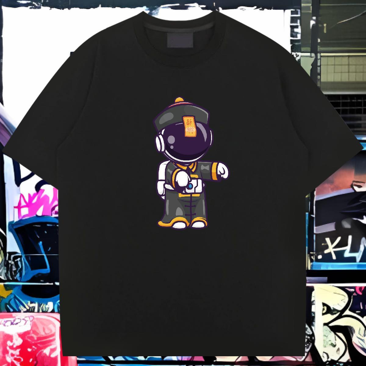 T Shirt For Man 230g 100% Cotton universe Anime Printing Street Crew Neck Breathable DIY Printed Men Tshirts Classic Casual Unisex Tees