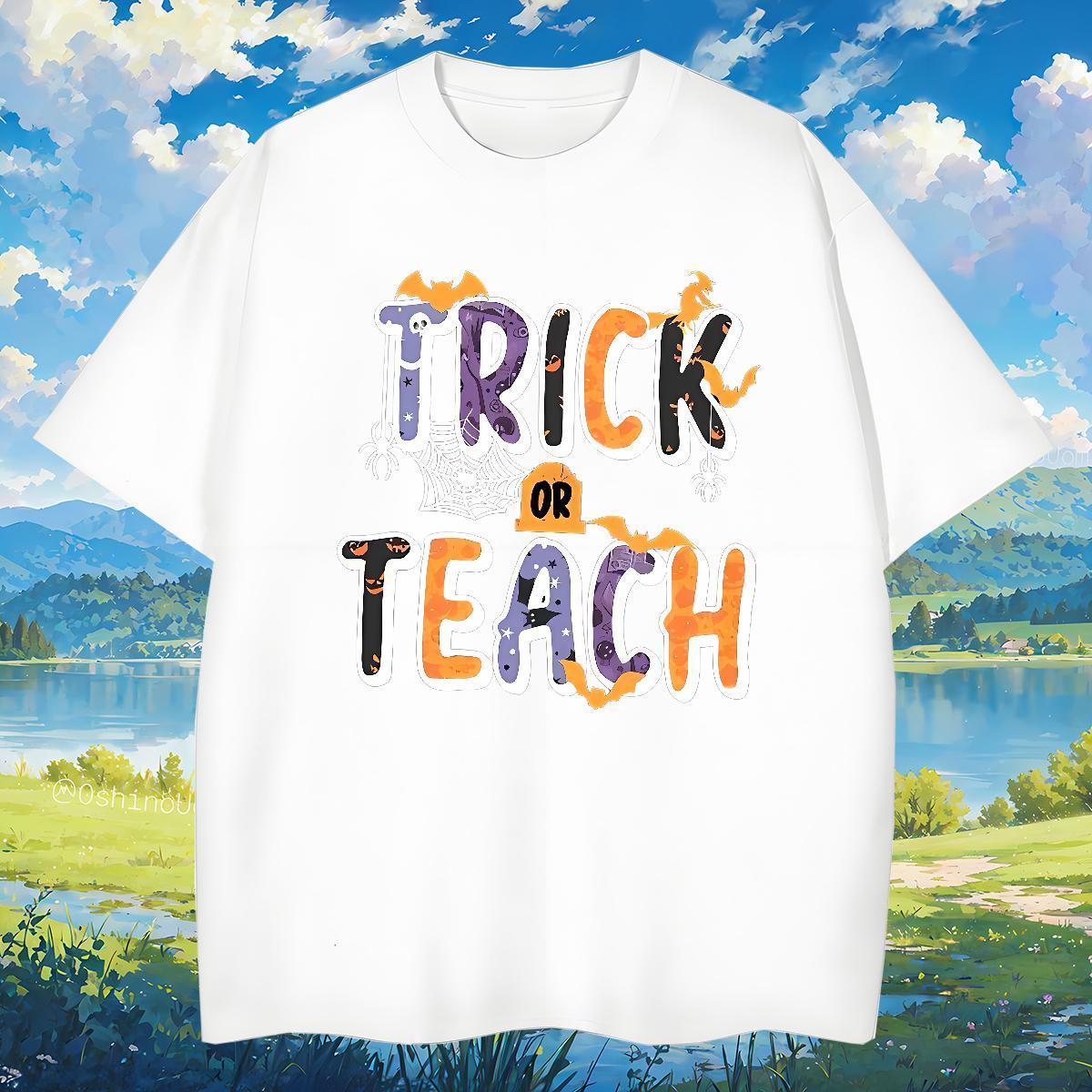 T Shirt For Man 100% Cotton 230g halloween Sports Casual Short Sleeve Soft Floral Print Tshirt for Man Woman DIY Designer Wear