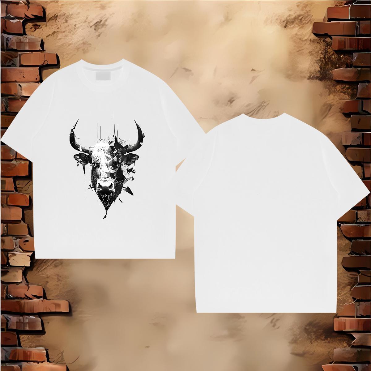 Fashion T Shirt For Man 230g Pure Cotton cow Casual Beach Polos Crew Neck Comfortable Men Tees Customized