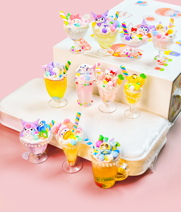 Simulated ice cream cup children's handmade DIY dessert cup cream gel material package set homemade smoothie cup toy