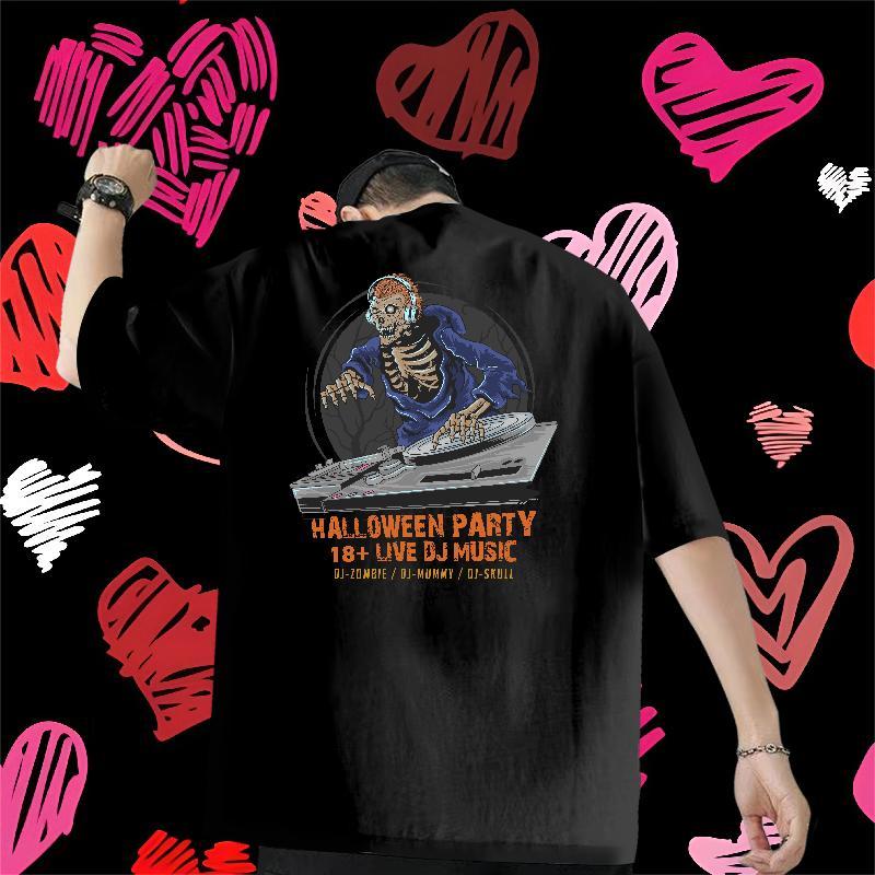 DIY T-Shirts 230g Cotton monster Street wear Hip Hop Top Tees Crew Neck Breathable Brand Couples T Shirts DIY Printed