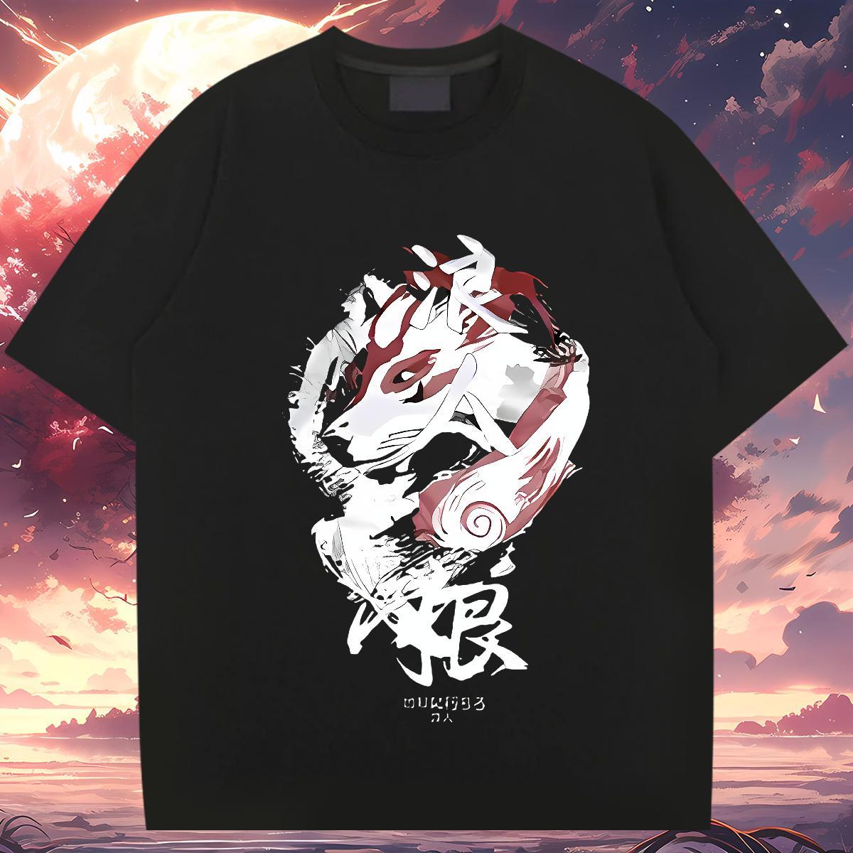 Mens T Shirts 100% Cotton 230g Line Dragon Street Pure Cotton Cartoon Printing L-4XL Men Tees New Brand Clothes