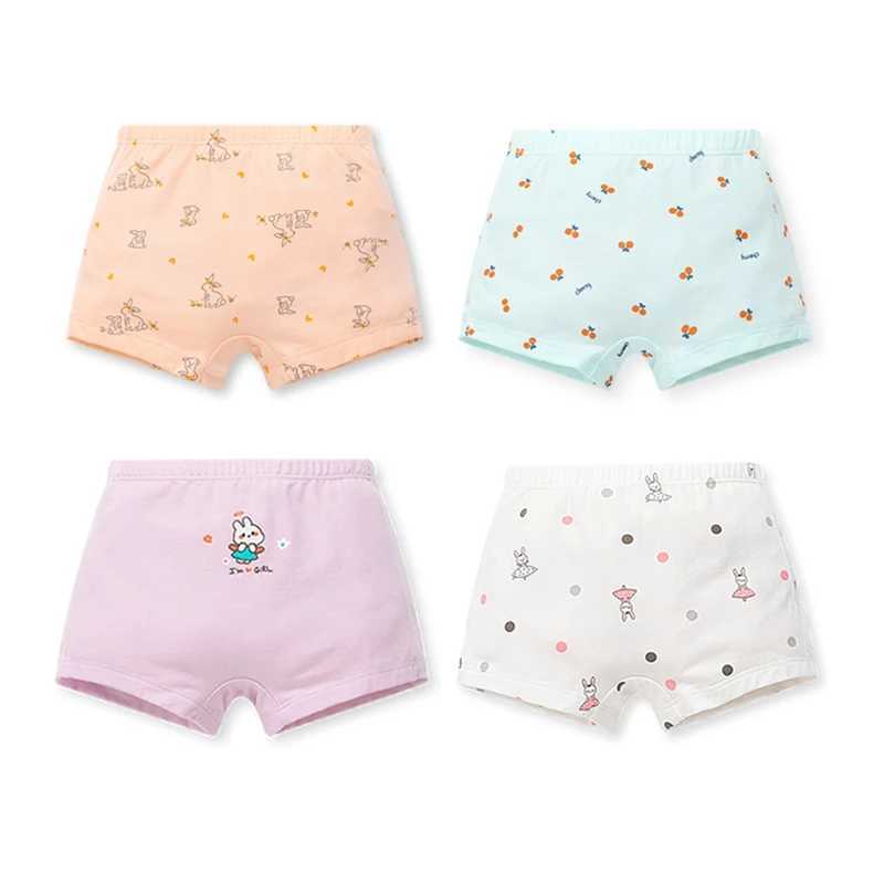 4 packs of childrens underwear cotton underwear for little girls childrens shorts cotton boxing underwear for girls aged 3-11W240715