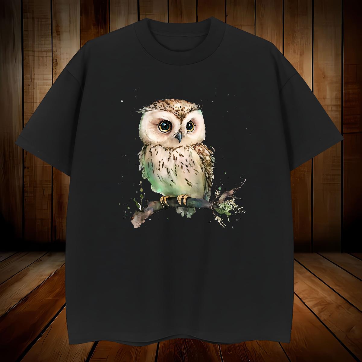 Man T Shirts 100% Cotton 230g Owl Home Outdoor Pure Cotton Oversized Couples T Shirts Free Shipping Loose Fit Tops Tees