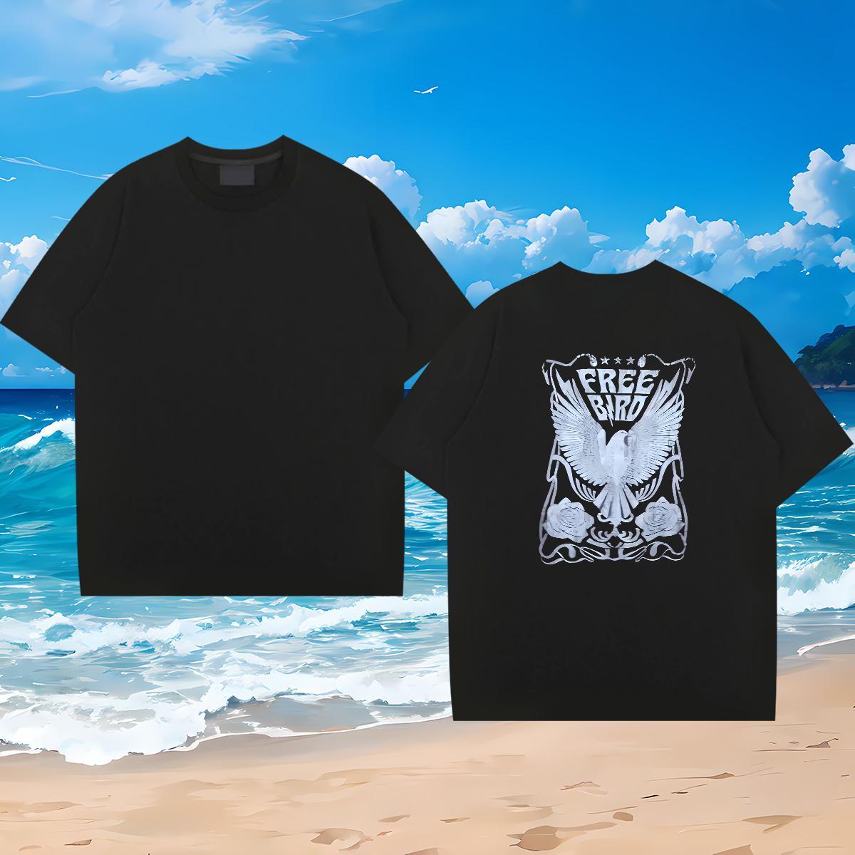 Stylist T Shirts Men 230g 100% Cotton cool Casual Tops Shirt O Neck Short Sleeves Cool Tshirts Plus Size Cartoon