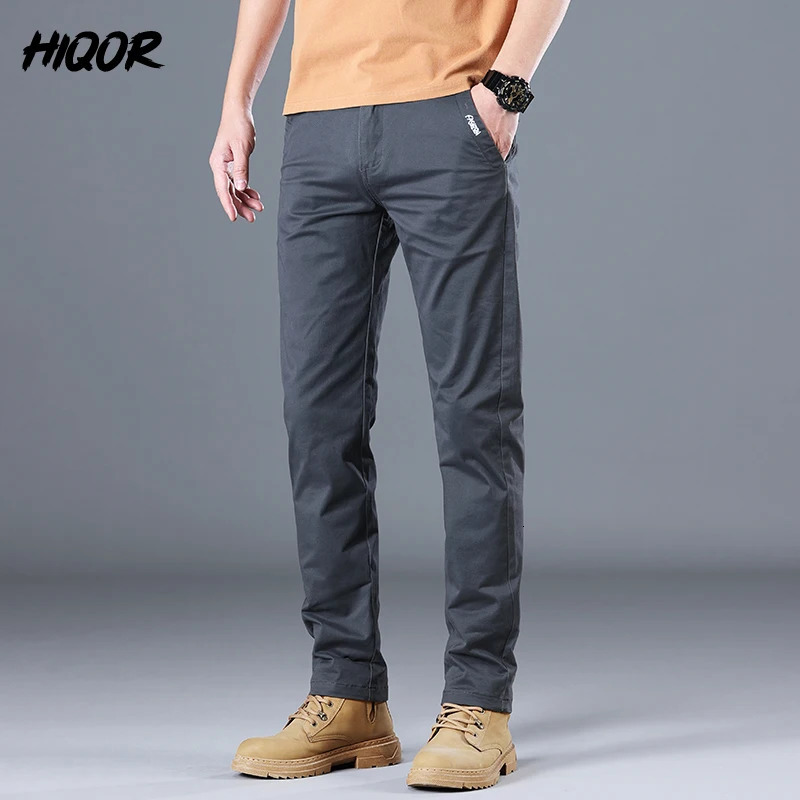 HIQOR Trousers For Men Summer Thin Straight Long Pants Korean Versatile Cargo Embroidery Design Man Casual Baggy 240806
