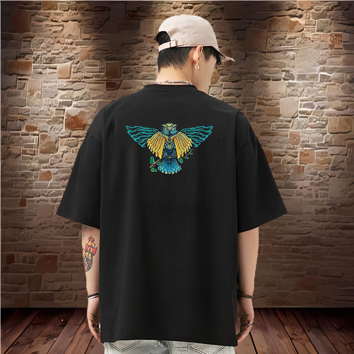 Classic Casual Mens T Shirts 100% Cotton 230g eagle Casual Daily Wear Tshirts O Neck Short Sleeves Soft Men Tees Oversized 4XL